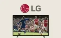 LG smart TV showing a soccer game